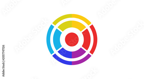 Abstract Colorful Concentric Circle Logo