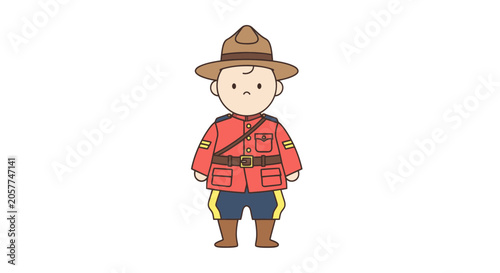 Adorable Baby in Canadian Mountie Uniform
