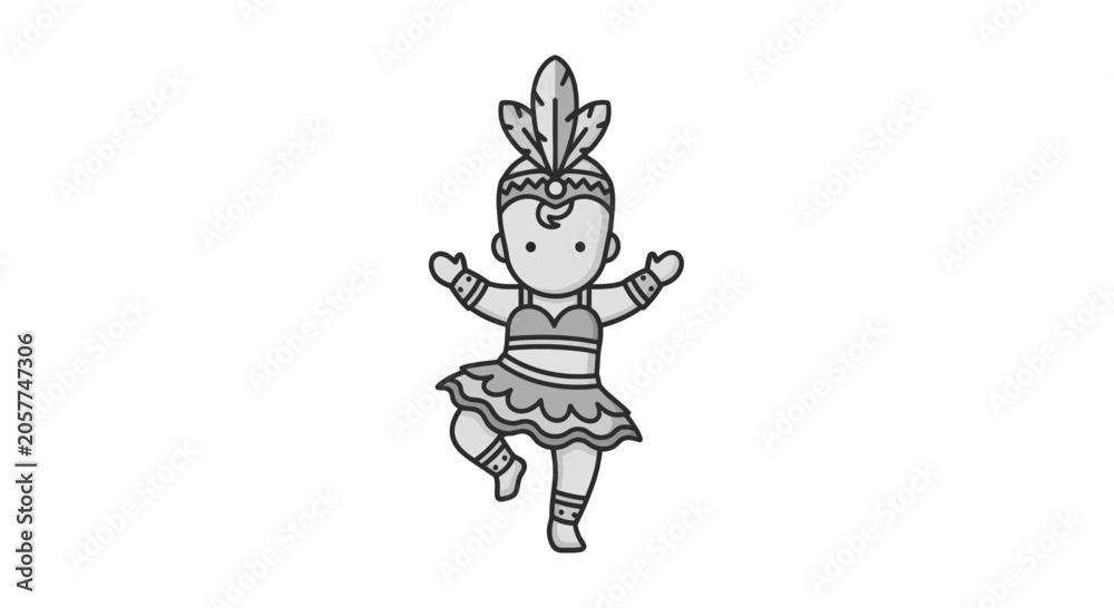 Fototapeta premium Baby Dancer in Festive Carnival Costume