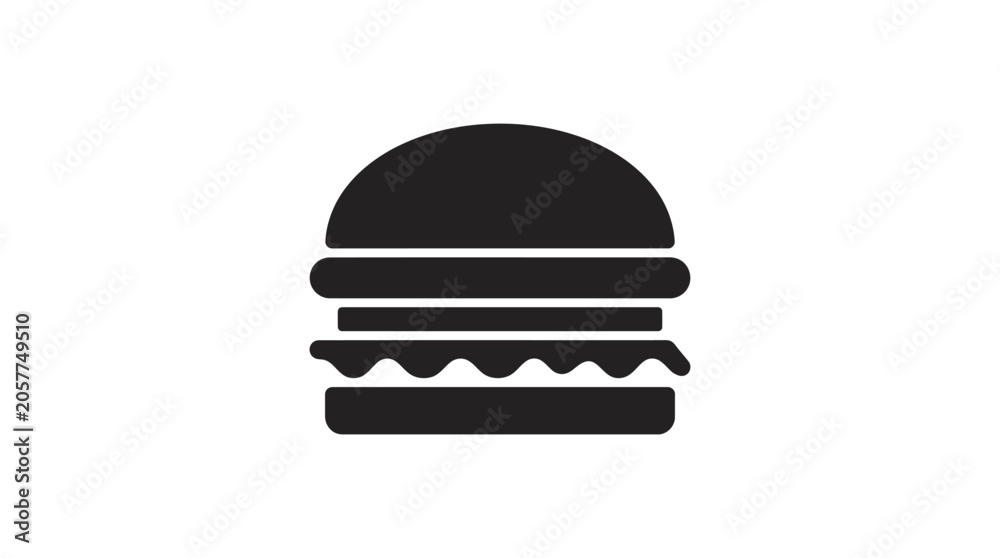 Fototapeta premium Simple black hamburger icon on white background.