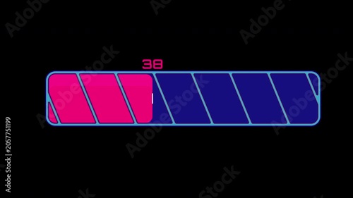 Digital loading indicator showing 58 percent progress