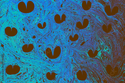 Turkish Ebru Marbling Art with Vivid Abstract Color Patterns