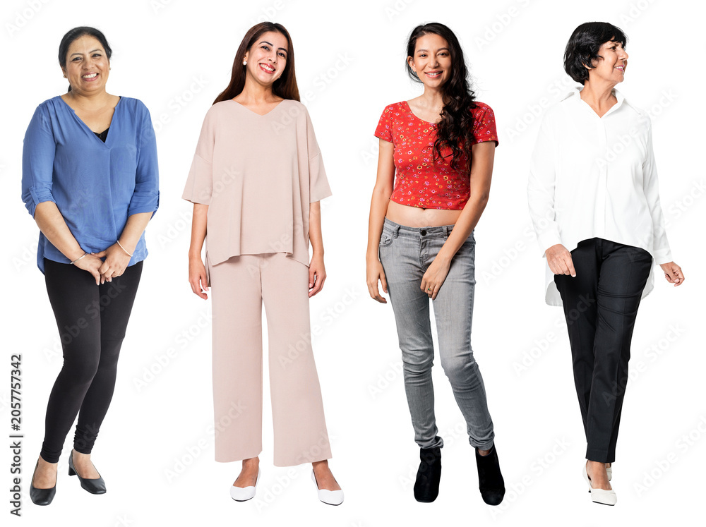 Obraz premium PNG Diverse women smiling together on transparent background