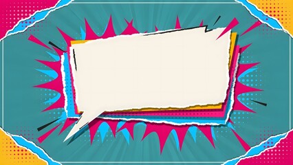 pop art retro comic , illustration of decorative star frame with colorful abstract 
