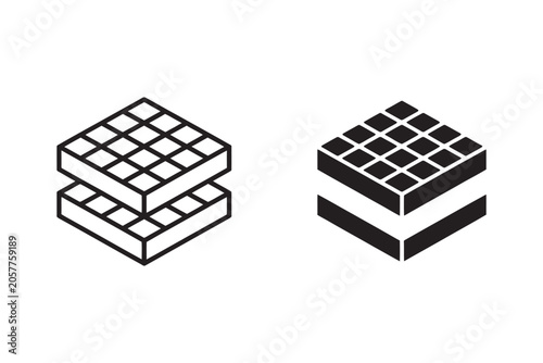 Foto Land layers icon vector glyph and thin stroke collection representing soil strat