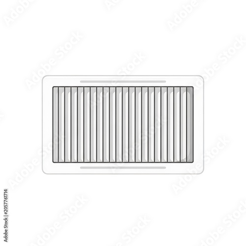 Minimalist white radiator against clean wall.