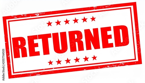 Returned Sent Back Rejected Administrative Official Stamp