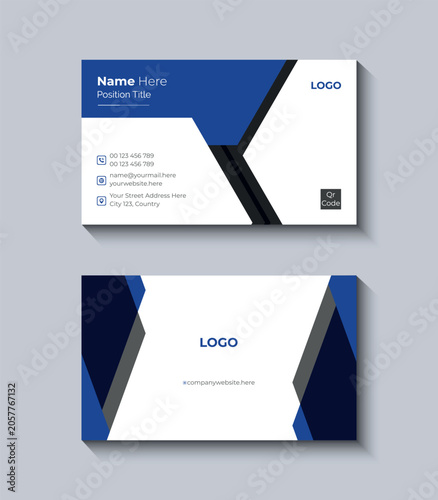 vector modern simple blue business card design