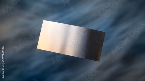Floating Blank Silver Card Mockup Illustrating Premium Opportunity with Copy Space on Dark Background.