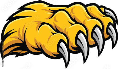 Foto Animal paw illustration, fierce claw vector design, mascot logo element, stylize