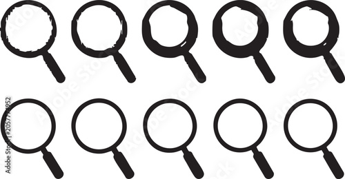 Fotografija Collection of magnifying glasses on for search concepts