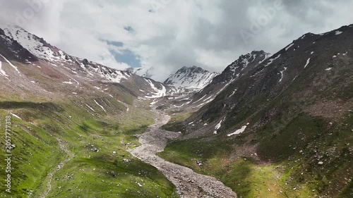 Aerial Mountains landscape in Kazakhstan