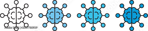 Foto Cognitive constellation icon set containing neural intelligence and digital conn
