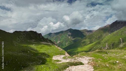 Aerial Mountains landscape in Kazakhstan