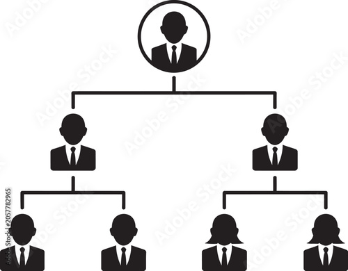 Slika na platnu Family tree genealogy chart illustration with branches showing ancestors descend