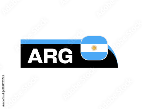 Bilde på lerret Argentina ARG National Team Scoreboard Code Badge Graphic