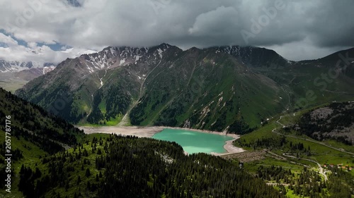 Aerial Mountains landscape in Kazakhstan