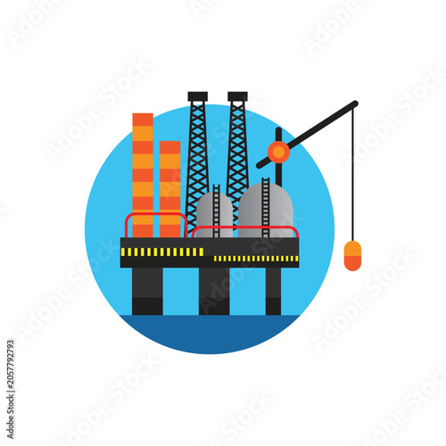 Offshore Oil Rig Illustration. Illustration of an Oil Rig Platform.