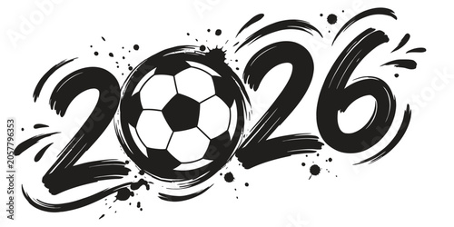 Bild auf Leinwand Football world 2026 soccer ball design for football fans and enthusiasts