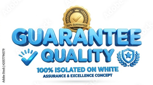 Guarantee quality badge with gold ribbon