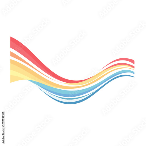 Colorful curved ribbon vector design