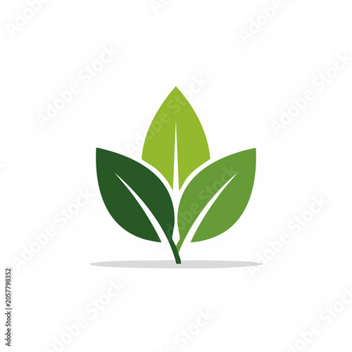 Flat design green leaf vector icon