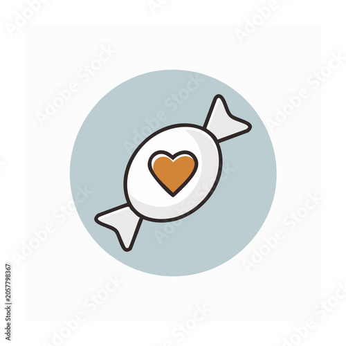 Flat design heart with arrow target icon