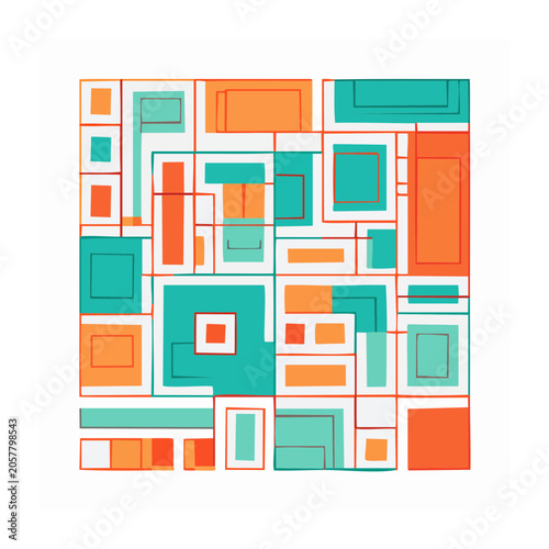 Geometric pattern grid in flat design