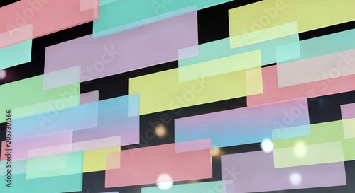 Abstract background with colorful translucent rectangular shapes floating in space