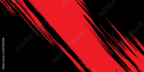 Abstract Red and Black Background with Glowing Wave Line Design