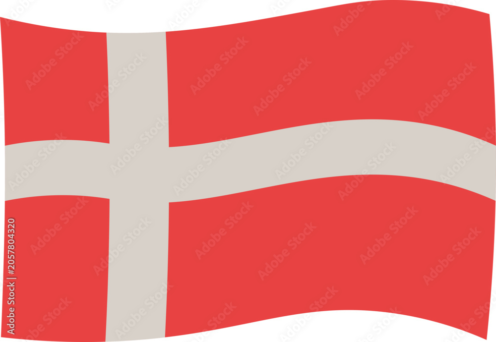 Obraz premium Waving Flag of Denmark vector shape