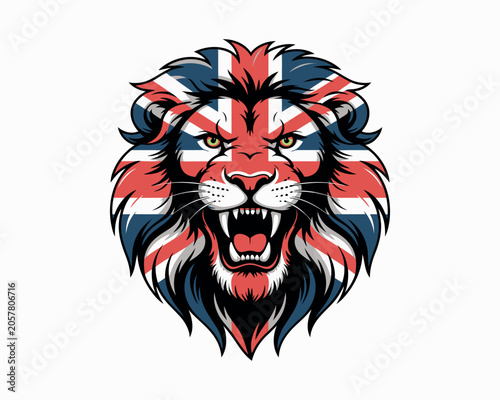 A bold lion head mascot vector illustration.