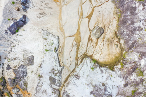 Aerial view of mining resources in Ranong Province.