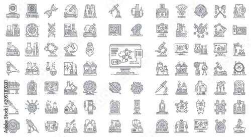 Scientific research and technology icons