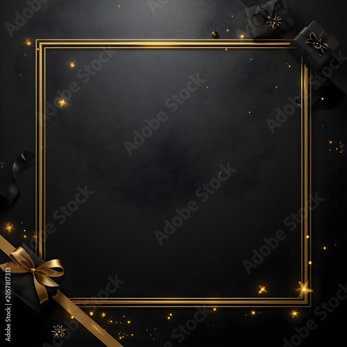 gold frame on black background