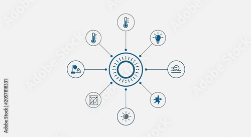 Centralized Network Diagram with Connected Nodes.