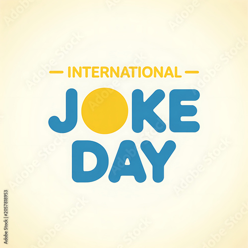 International joke day colorful illustration on light yellow background