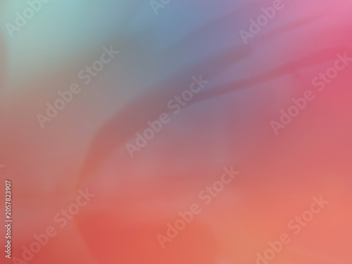 Abstract background with smooth liquid gradient blending coral pink and pale blue