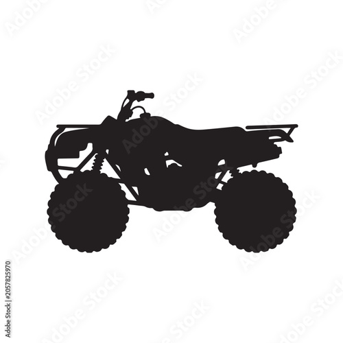Black silhouette icon of an off-road four-wheel all-terrain vehicle with four wheeler