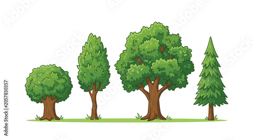 Tree Collection Illustration Nature Forest Green Environment Concept