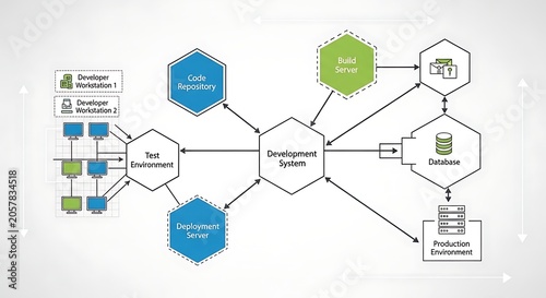 Business strategy planning with digital devices and documents.