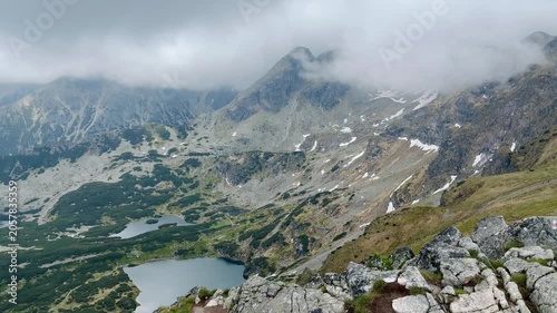 Panoramic view from Kasprowy Wierch summit in Tatra Park Poland