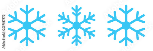 Obraz na plátně Snowflake icon set featuring Christmas and winter season symbols in decorative vector illustration style collection
