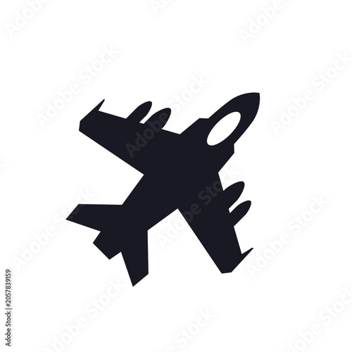 Tableau sur toile fighter jet, military aviation icon on white