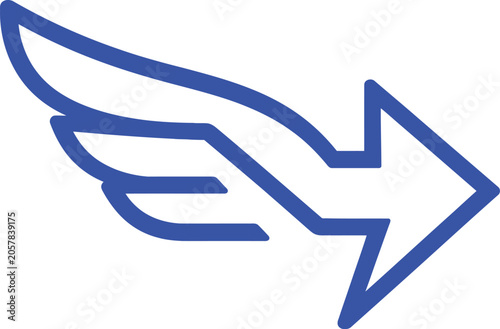 Fotografie Blue winged arrow icon