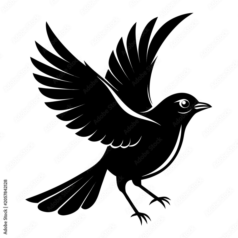 Fototapeta premium Flying Eagle Bird Silhouette Vector Illustration Isolated Wildlife Animal Design Icon Collection
