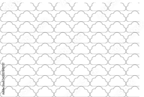 Obraz na płótnie Seamless stylized clouds pattern