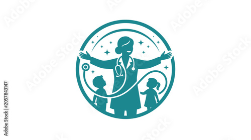 Dedicated Pediatrician Embracing Children, Symbolizing Compassionate Healthcare and Nurturing Support for Youthful Wellbeing and Medical Care