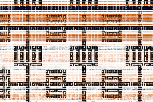Bild auf Leinwand Multicoloured stripes on fabric herringbone textured seamless pattern trendy fas