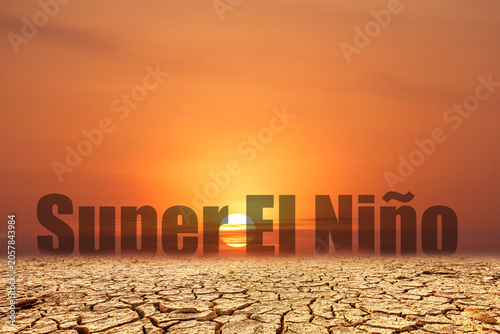 Fotografie A dramatic image depicting the harsh reality of drought with cracked earth under